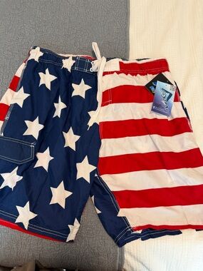 Kanu Surf Men’s American Flag Swim Trunks - Red, White, Blue